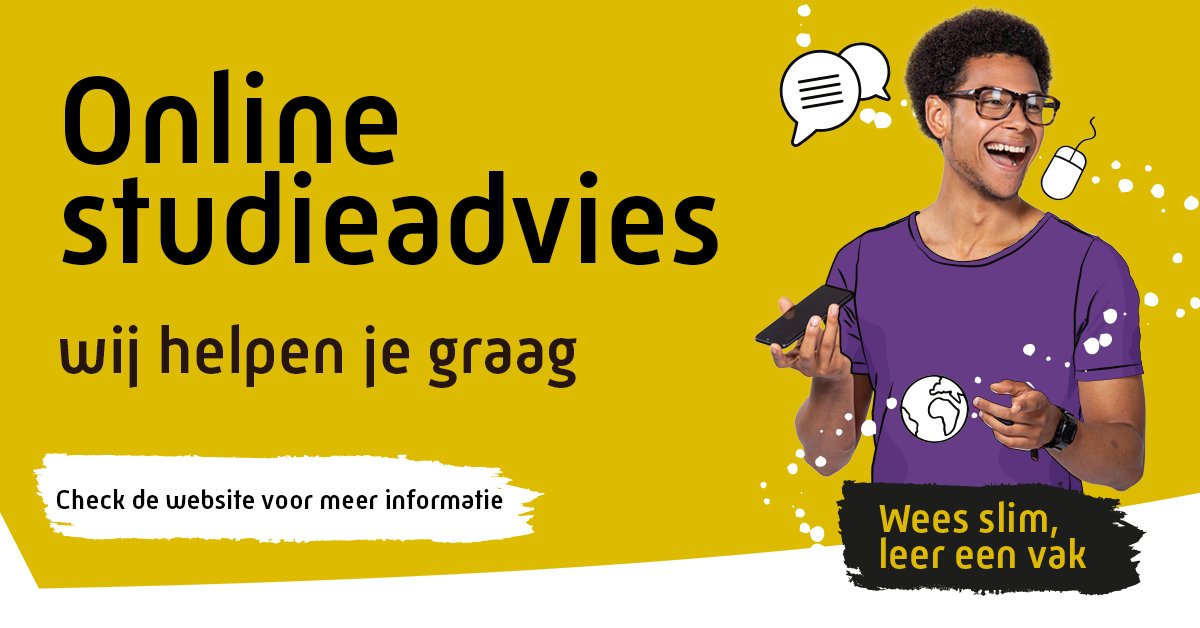 Noorderpoort's tweet photo. Het Studiekeuze-event van 12 maart kon niet doorgaan vanwege het Coronavirus. Daarom bieden we je online studieadvies. Heb je vragen over je studiekeuze? Wij staan voor je klaar en gaan je hierbij helpen. Check onze website voor meer info: https://t.co/USjJgHK8KD https://t.co/z6jkNmwszR