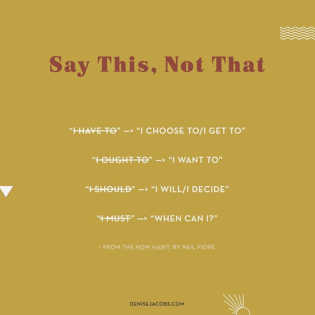 Here are some useful language reframes to reduce anxiety and "make good choices!" #forbes8summit <a href="/forbes8/">Forbes8</a> #byeinnercritic