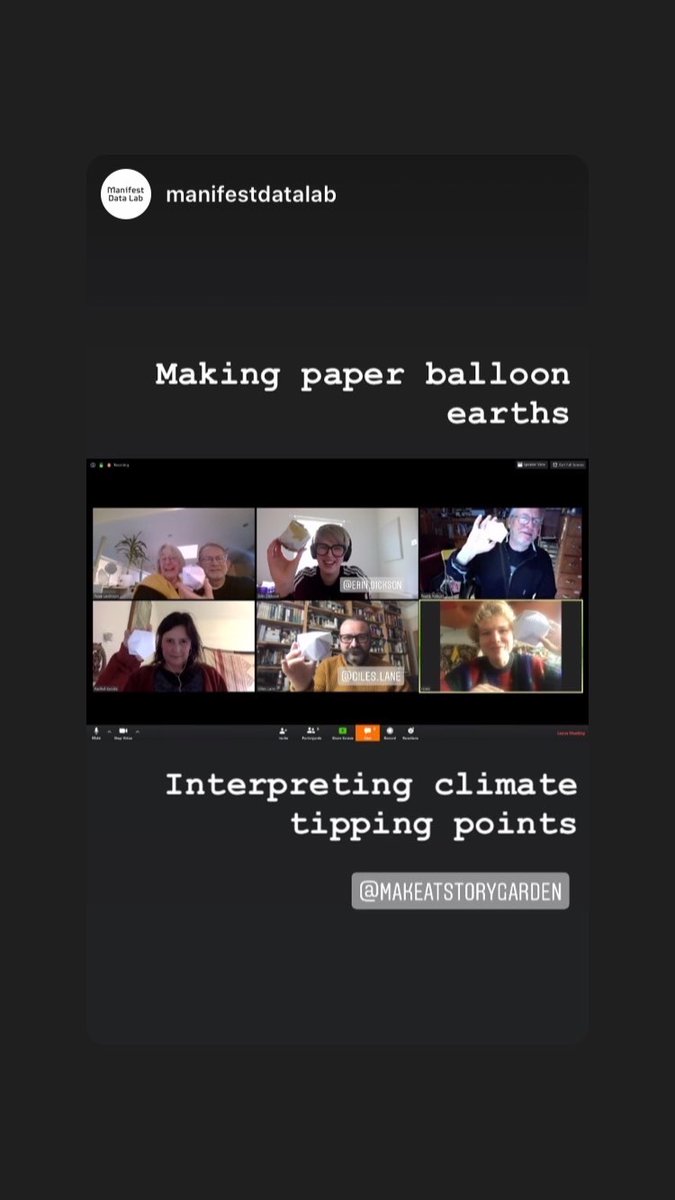 CollectiveAtmos's tweet photo. Just finished our 1st distributed #RepublicofLearning workshop on Zoom: fascinating conversations on intersections between covid-19 & climate change impacts & earth system tipping points. Making paper worlds as well! https://t.co/fQSBYXODtb