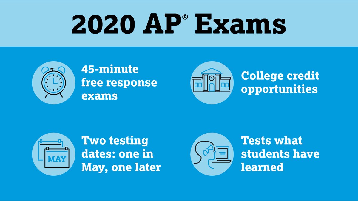 Because of the challenges created by COVID-19, we’re developing a new at-home AP Exam option. You will be able to test on a computer, tablet, or smartphone.

apcentral.collegeboard.org/about-ap/news-…