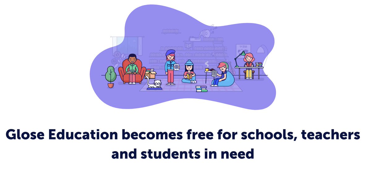 A reading &amp; learning platform available for free to closed schools

4,000 ebooks for every student to read on any device wherever they are

A platform to stay connected, discuss, &amp; learn together

Check out <a href="/Glose/">Glose</a> --> glose.education