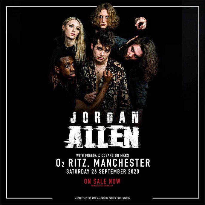 It’s back on! 26th SEPTEMBER, we join @JordanAllenUK at the <a href="/O2RitzManc/">O2 Ritz Manchester</a> alongside <a href="/FreedaBand/">FREEDA</a>

Message us for a ticket now x 🖤