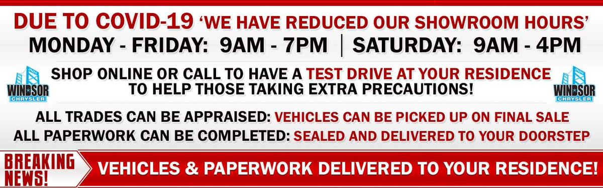 A Message from Windsor Chrysler The SuperStore
bit.ly/drive-from-home