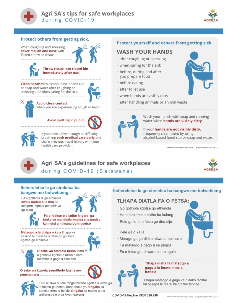 Please share these  tips  in IsiXhosa , IsiZulu , Siswati , Tshivenda , English , Afrikaans , Sesotho , Setswana to protect yourself against being infected by the #Coronavirus in the workplace  #SocialDistancing cc <a href="/AshrafGarda/">Ashraf Garda Champion South Africa</a> <a href="/CFSJ_MPlan/">Stellenbosch University Centre for Social Justice</a> <a href="/ThuliMadonsela3/">Prof Thuli Madonsela #KindnessBuilds</a> <a href="/Abramjee/">Yusuf Abramjee</a> <a href="/Brand_SA/">@Brand_SA</a>