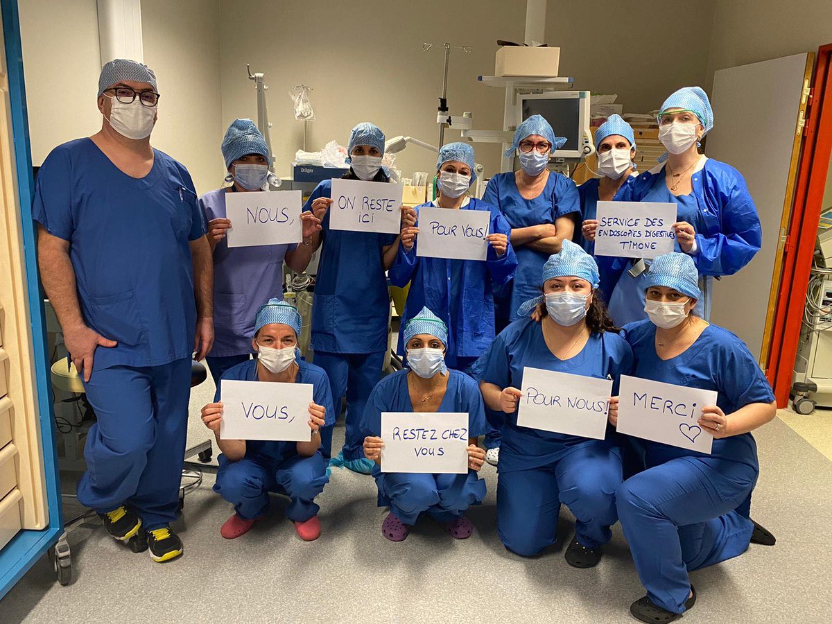 📸 "Nous, on reste ici pour vous ! Vous, restez chez vous pour nous !" Un message porté par le service des endoscopies digestives à la Timone, que nous devons respecter 🙏 (Merci à Yasmine HASSEN)

#Marseille #OnApplaudit
