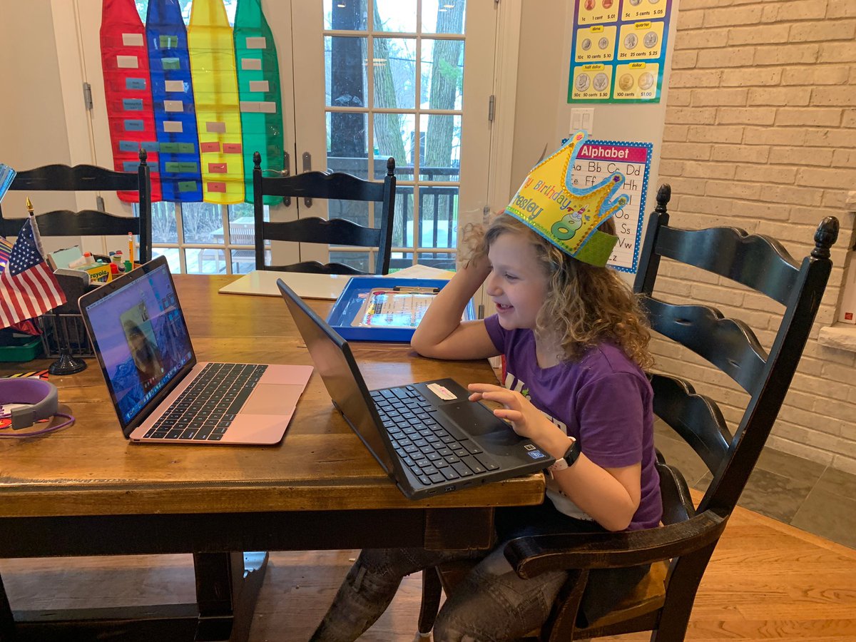 When we can’t be together in person to celebrate a birthday- we celebrate over video chat! Happy early birthday P! #currancrew #kip109 #engage109 #ilschoolsstepup