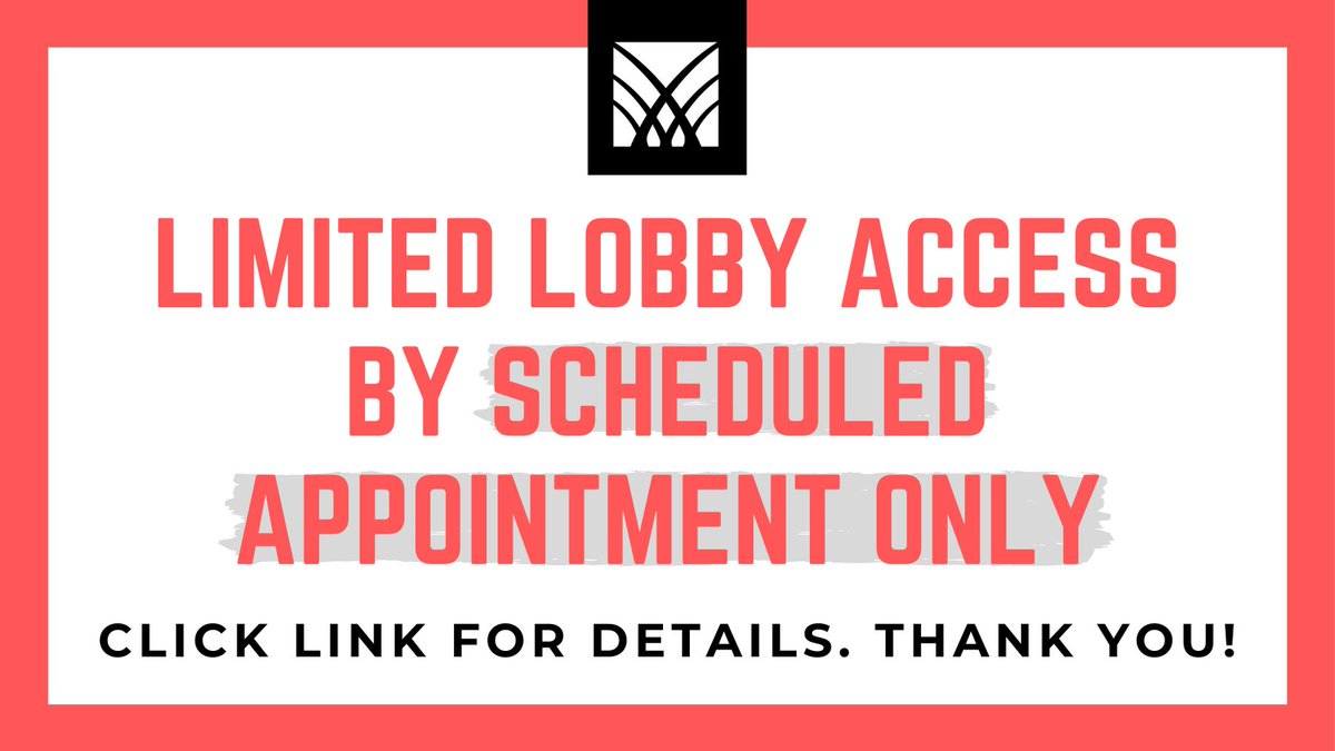 Effective Monday, March 23, our 4 locations are limiting access to our lobby to scheduled appointments only.
Our drive-thrus at Central City and St. Paul remain open during our scheduled hours for your transactional needs.

shorturl.at/xyA01