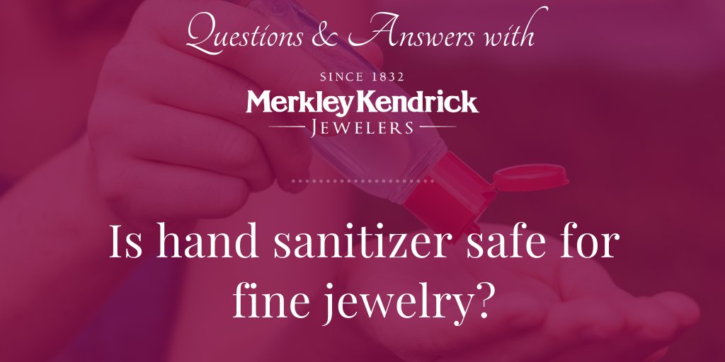 Are you curious about how #handsanitizer will impact fine jewelry? Generally speaking, hand sanitizer is safe for all hard stones &amp; precious metals such as silver, platinum, titanium, &amp; other plated rings. So keep the sanitizer close &amp; stay healthy! #Since1832 #coronavirus