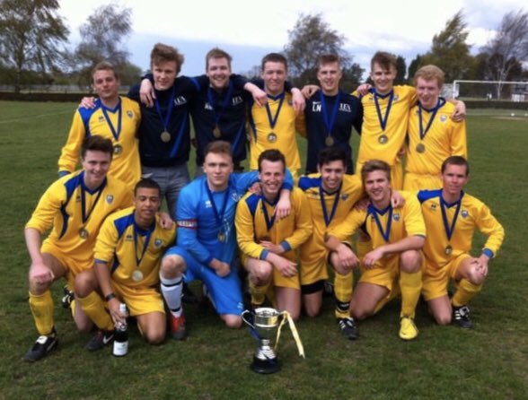 UEAFC's tweet photo. Today on our Instagram @ ueafootball, we’re throwing it back to the successful 2012-13 season when our 1s won the Anglian Combination Division 3 with just one defeat, the Reserves won the famous Shoe Trade Cup and the A Team secured a league and league cup double! Check it out! https://t.co/BU9Er5PVzX