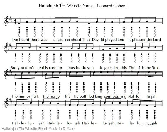 Tin Whistle Sheet Music Notes - Irish folk songs