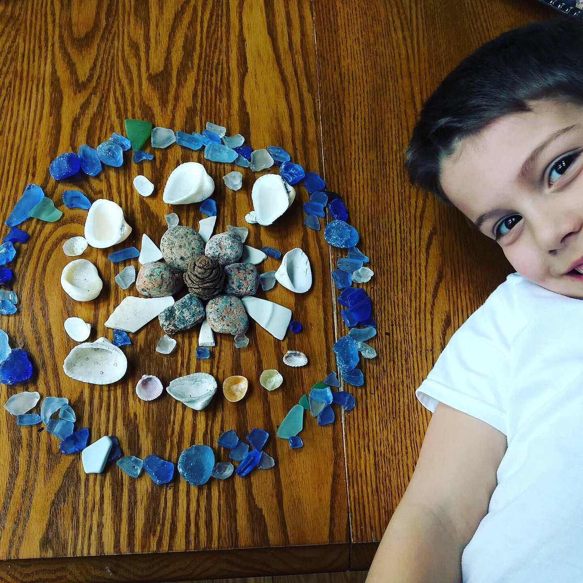 MsAucterCESU's tweet photo. Students are creating art from home—check out these amazing nature mandalas! https://t.co/dNWbWVP5BC