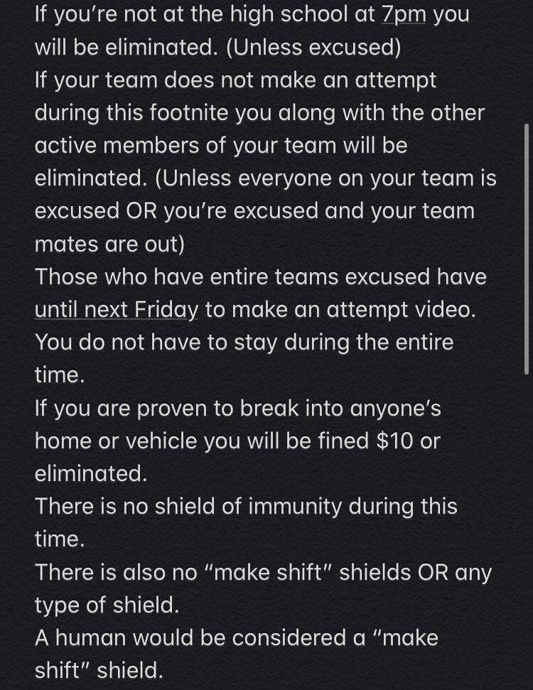 AssassinsHartem's tweet photo. Tonight’s rules! https://t.co/S0QtOqHCmd