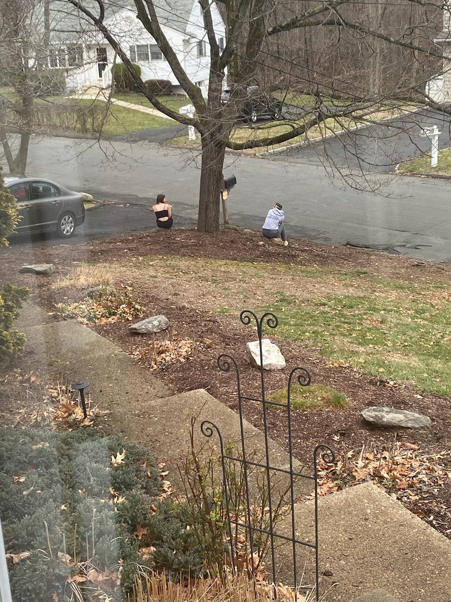 My daughter Mollie and her buddy Tara hanging old school in the neighborhood practicing some social distance. It can be done folks! Be Safe we will get thru this <a href="/JonFreier/">Jon Freier</a> <a href="/mick4077/">Jim Mickey</a> @JohnCShelton12 <a href="/MichaelZukowsky/">Michael Zukowsky</a>