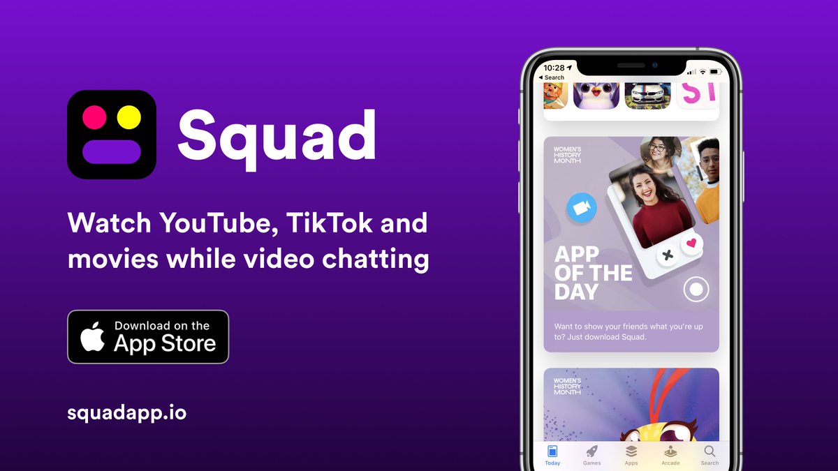 Squad We Re App Of The Day In The Appstore Squad Brings Friends Together To Have Shared Experiences While Hanging Out On Video Chat Together You Can Watch Youtube Squad We Re App Of The Day In The Appstore Squad Brings Friends Together To Have Shared Experiences While Hanging Out On Video Chat Together You Can Watch Youtube