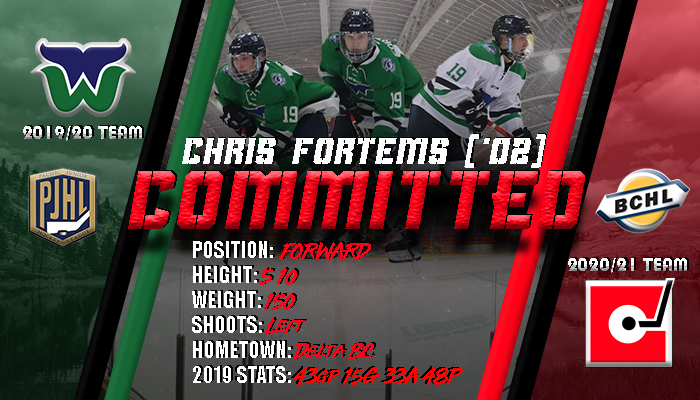 KICentennials's tweet photo. #COMMITTED:
The Merritt Centennials are proud to announce that they've committed to Chris Fortems (02) of the @WRWhalersHockey of @Pacific_Junior! 
Read more: 
https://t.co/eicgtsM0el #BCHL #ModernHockey 
📸 Jody Harris https://t.co/FDksD6IS65