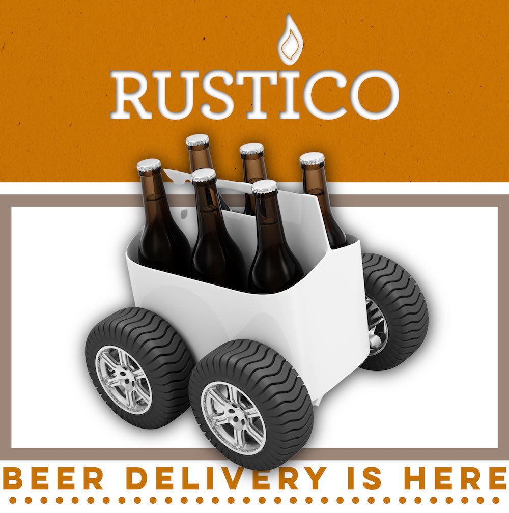 We are now delivering beer + wine daily from 11am-9pm! Order minimum is $30 + there is a $5 delivery fee; delivery is available within a 5 mile radius (within VA only). To order, give us a call at 703.224.5051 or send us an email alexandria@rusticorestaurant.com