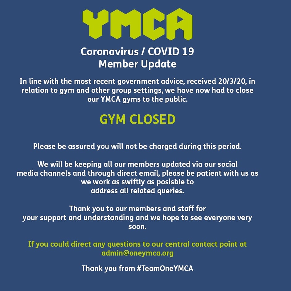 oneymca's tweet photo. Gym update 💔 https://t.co/Mgl8BhSYy8