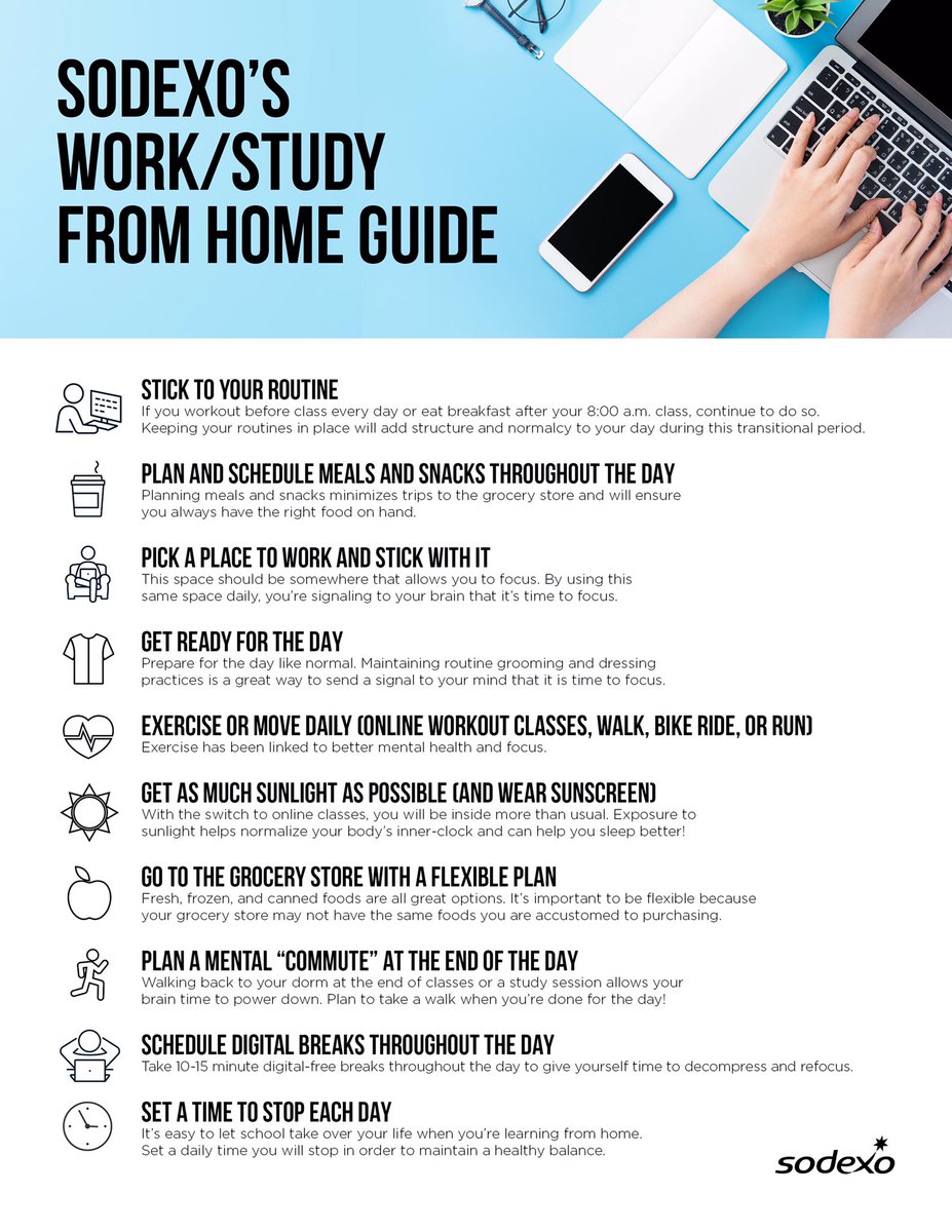 Here are some helpful tips to make working or studying at home easier! #polydining #sunypoly