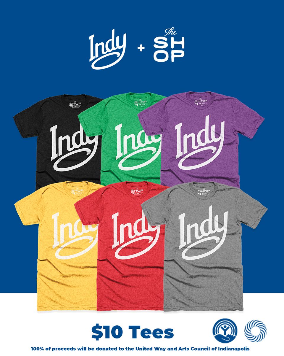 Want to help #Indy's hospitality industry? Purchase a $10 <a href="/VisitIndy/">Visit Indy</a> t-shirt from <a href="/TheShopIndy/">The Shop</a> and proceeds will go to the <a href="/artscouncilindy/">Indy Arts Council</a> and <a href="/uwci/">United Way of Cen IN</a> to help hospitality workers in need. 

bit.ly/3bboqQ7