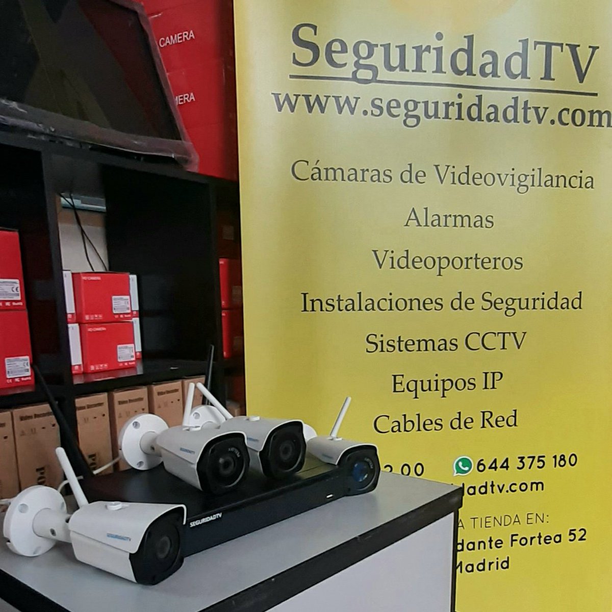 Os presentamos nuestro kit wi-fi con grabación en 4K, kit de 4 cámaras que son perfectas tanto para exterior como para interior, fácil configuración e instalación, llámanos y te asesoramos! sin cuota mensual, sin contratos ni letras pequeñas!