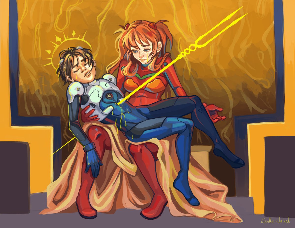 Have my todays (finished) fanart of Shinji and Asuka as Jesus and Maria ins...
