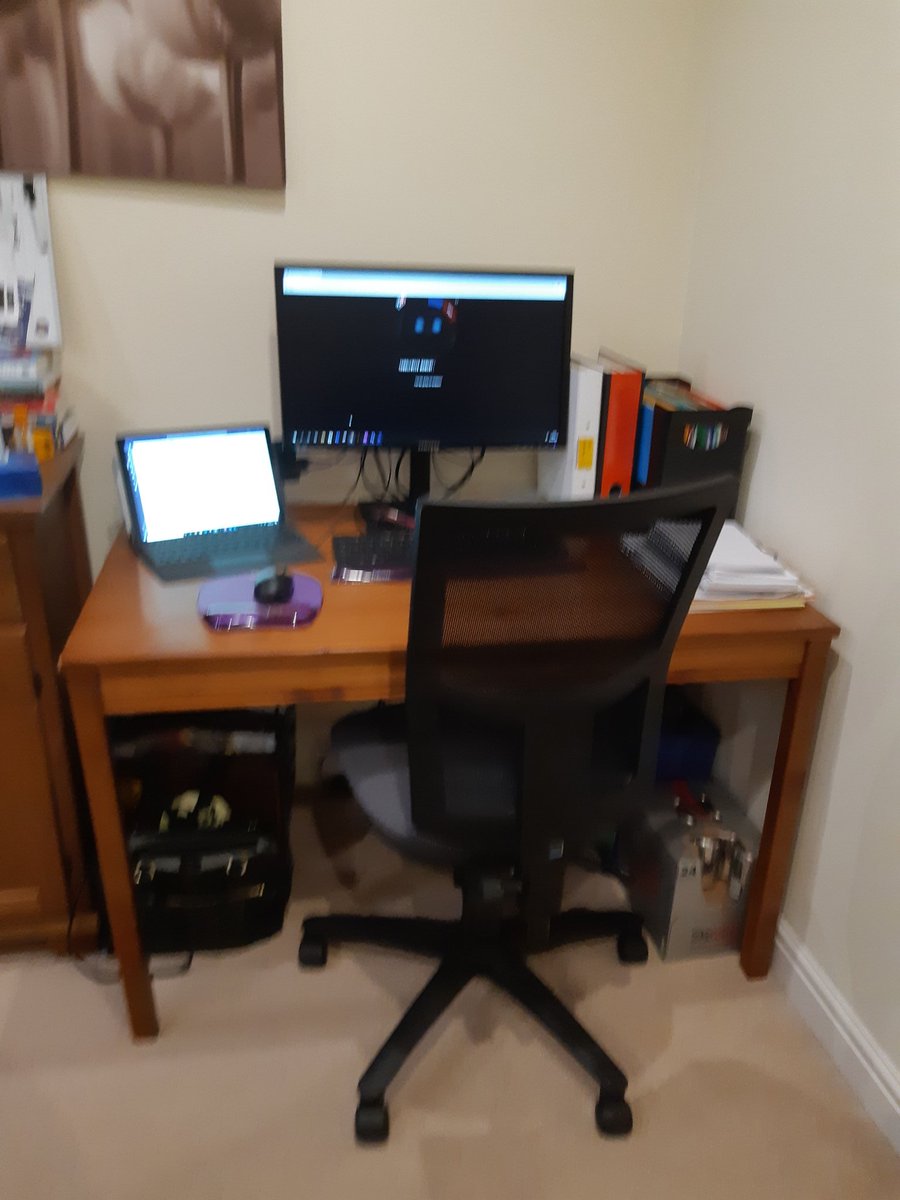 Home working set up #2 now operational. Former station (dining room table) now available for conversion to classroom...effective Monday morning. #anticipatingachallenge #gettingprepared #StayAtHomeChallenge