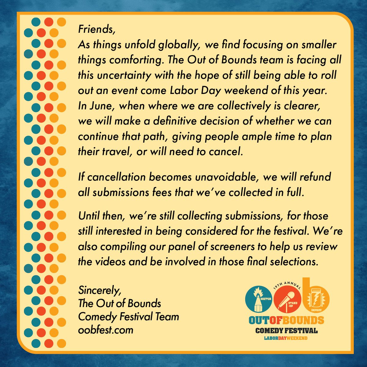 Out of Bounds Comedy tweet media