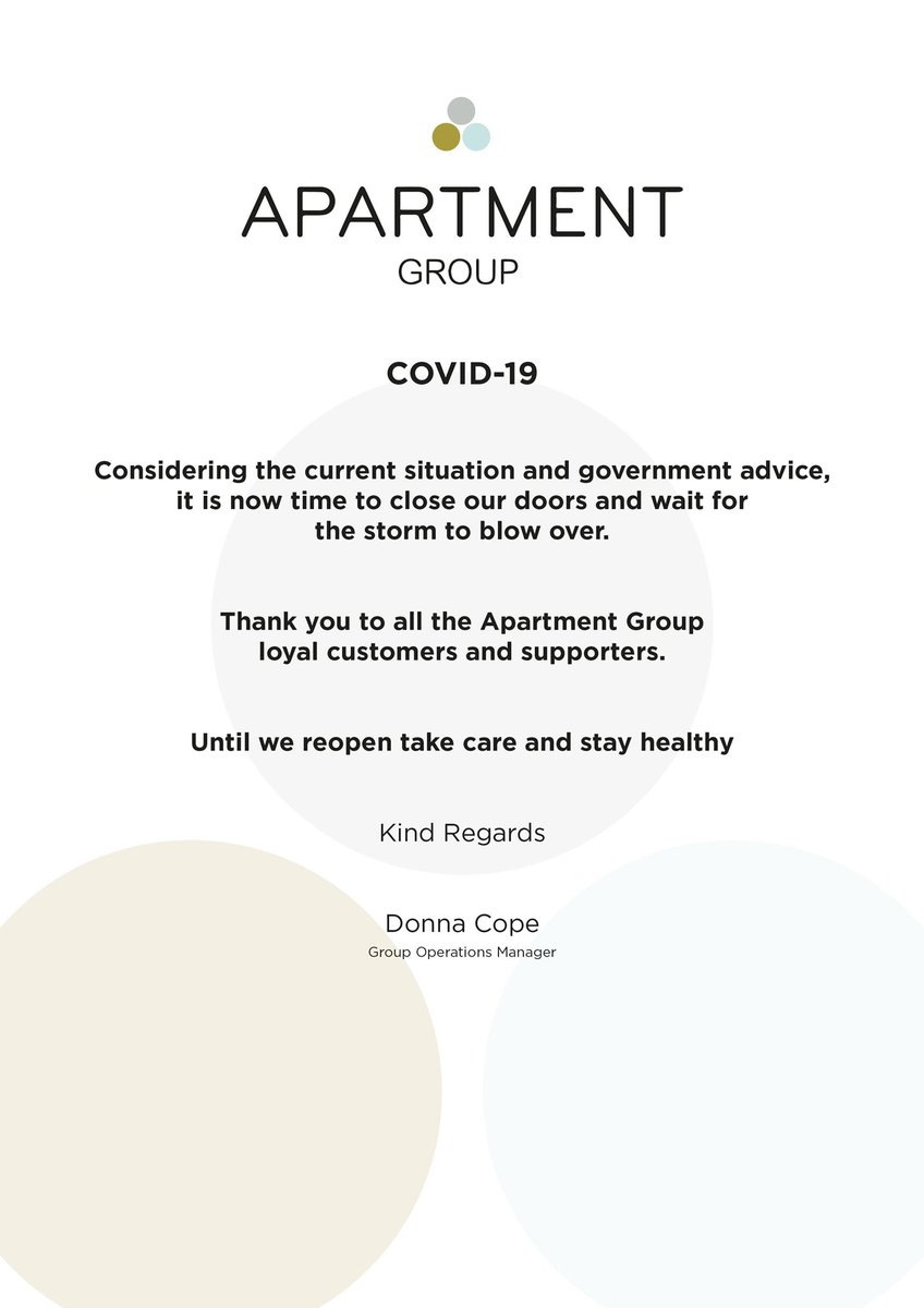 To all of our amazing guests,

This is not the end but simply preparing for a brighter future.

We look forward to greeting you at our doors once again. Everyone stay safe and take care!

Love the whole team at As You Like It and The Apartment Group x