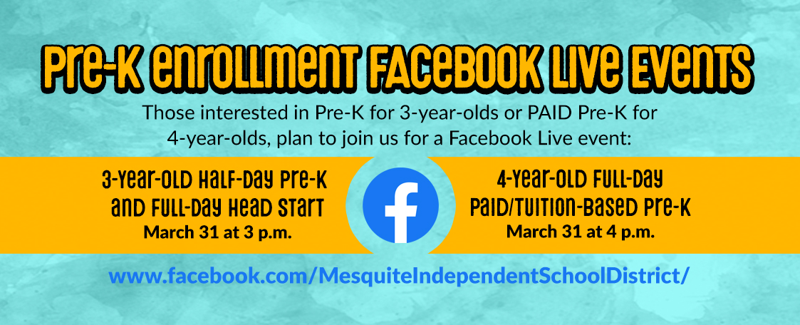 mesquiteisdtx's tweet photo. We've learned many lessons from this time, and one of those is how to be solutions-oriented! We don't want you to miss a thing so we're converting our regularly scheduled Pre-K meeting into a Facebook Live event! Get all your questions answered from the safety of your home. https://t.co/QKAVdxwj91