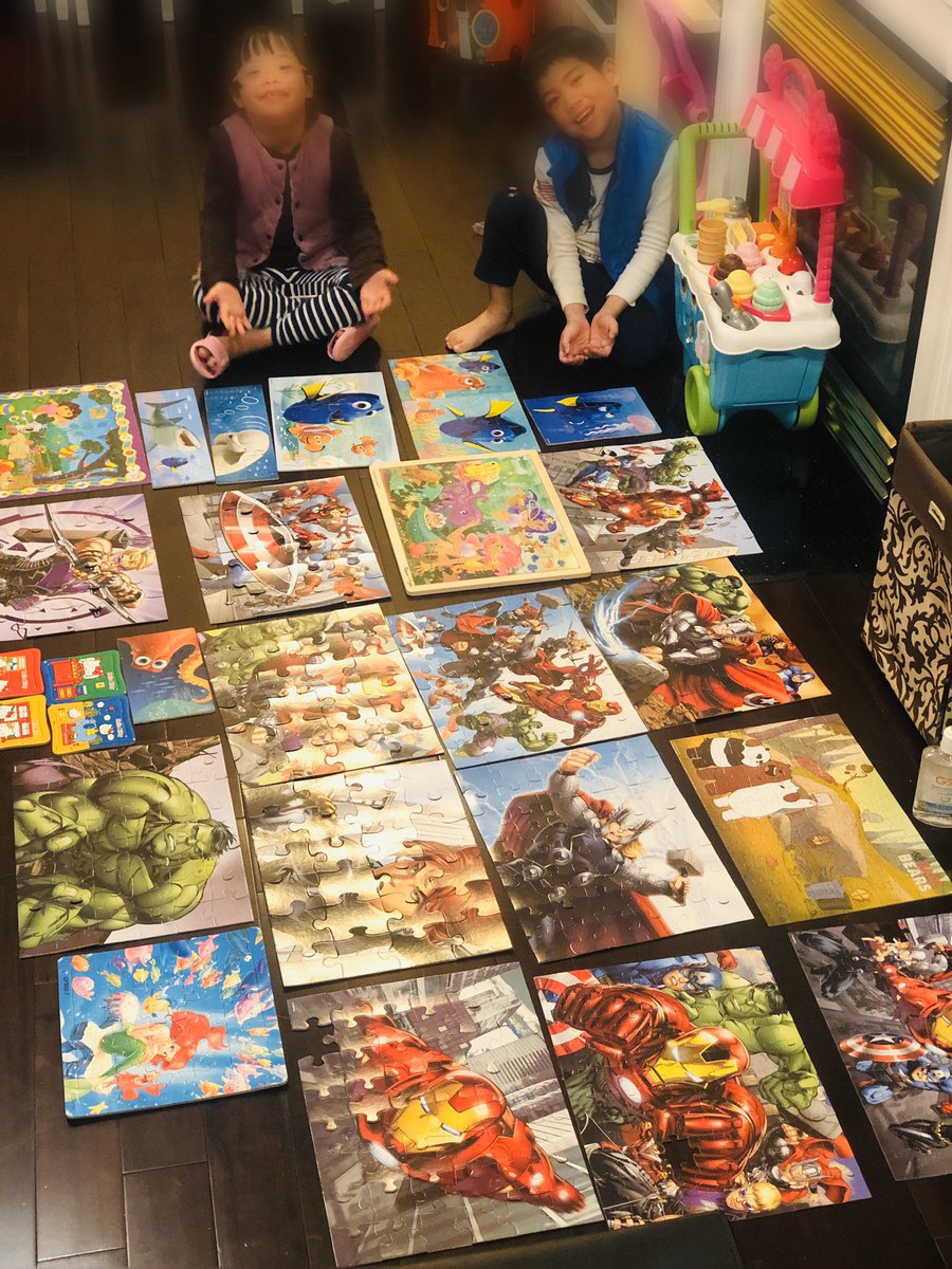 newsfromK124's tweet photo. They decided to every puzzle they have!!! #newcarpet #keepintouch #visualspatialreasoning https://t.co/PoZqJSTAbk