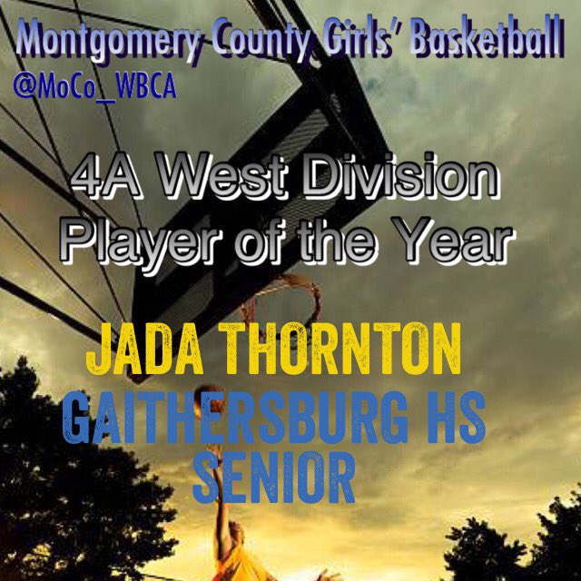 moco_wbca's tweet photo. The #MCPS #4AWestDivision #PlayeroftheYear is #Gaithersburg HS senior Jada Thornton!! 👏👏👍👍 Thornton averaged...

22 PPG, 5 APG, 6 RPG 👀⛹️‍♀️

She heads to @stonehillwbb in MA next fall to play for longtime @CoachTB_SC a terrific  @NCAADII program! 💯

#MoCoGBB
#POY
#AllMets https://t.co/e3QrX9haMx