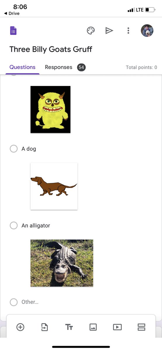 LChristophers11's tweet photo. Read “Three Billy Goats Gruff” with Mrs. Jabaut, uploaded into Class Dojo and Google Classroom for students to enjoy then they answered questions on a Google Form.  Lucky to still be engaged with students!  #cheswearethebest https://t.co/nWEYeD7GIP