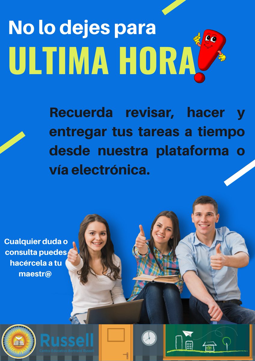 BertrandCentro's tweet photo. ⚠️Recuerda aprovechar muy bien el tiempo en casa ⚠️
#YoMeQuedoEnCasa
#SistemaPreventivo
#Nosonvacaciones https://t.co/r9l4zYHwDY
