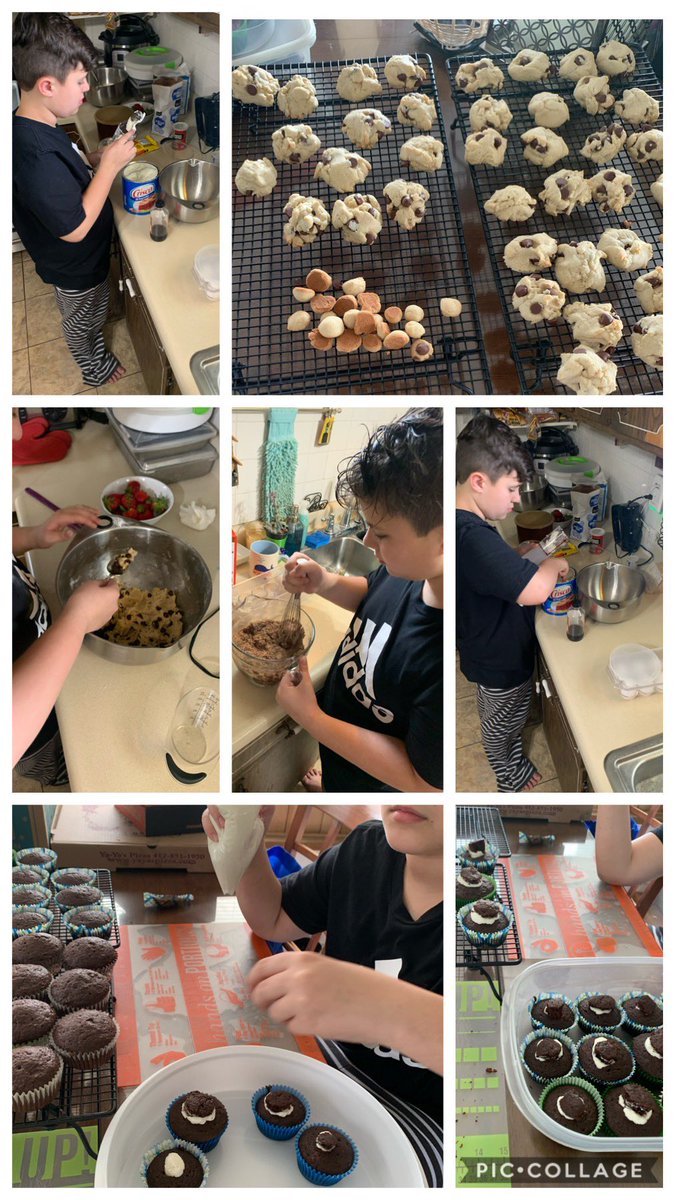 tricia24_7's tweet photo. Friday baking lessons. Brownies, cupcakes and chocolate chip cookies #recipesofgrandmalouise https://t.co/h3mE0dtJdI