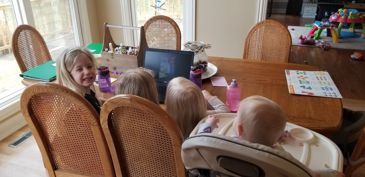 laurastanton64's tweet photo. This has been a crazy week. I became a stay at home mom, a substitute kindergarten teacher, and a work from home HS teacher. There were ups and downs, but I did my best to incorporate anything I could from the amazing @Mrs_Breutzmann. #d47stepsup https://t.co/wQzGHf2U9S