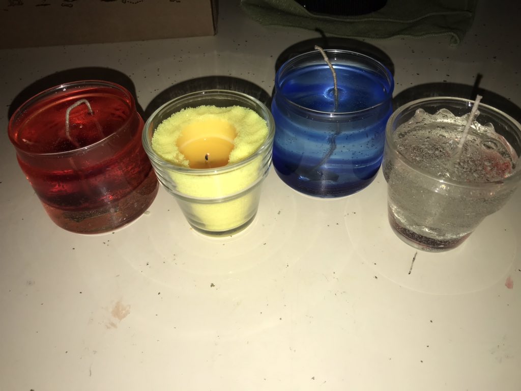day 4, march 20th: i didn’t do any art today but i did do a craft, i made gel candles with a  @HobbyLobby kit