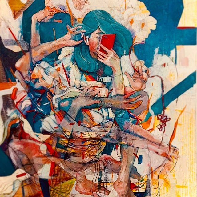 dre_drew_it's tweet photo. Bored? There’s just so much to see, listen to n do! 😂 reposting a painting I did last year. Thought it apt with it being our first weekend here in #nyc during the quarantine. :) if you’re stuck at home like we are- join me an make some art! #andrewee… https://t.co/Ldh6ZToCVJ https://t.co/Dkvt9Pyt0u