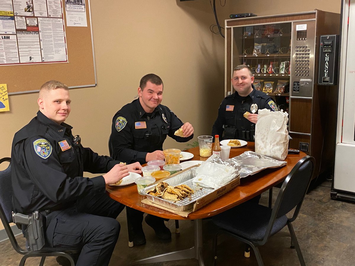Crawfordsville Police would like to Thank El Charro for the great food!