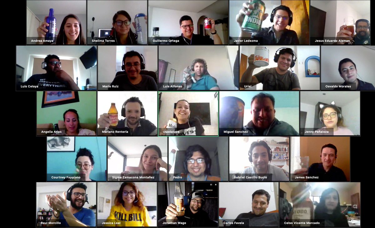 jwage's tweet photo. #coronavirus @MedTrainer360 @CodigoSoftware Quarantine Happy Hour with Mexico, California, Colorado, Tennessee and Florida. https://t.co/jmtQwaYTpT