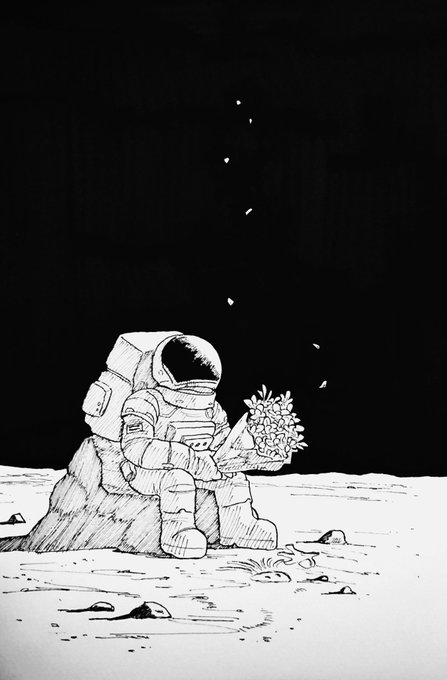 宇宙をイメージしたペン画 宇宙 モノクローム 惑星 ペン画の写真素材 - PIXTA