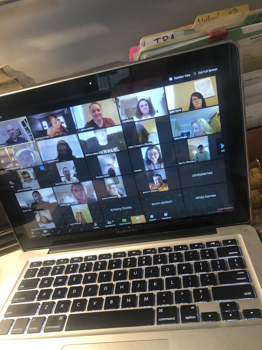mswmich's tweet photo. Our zoom staff meeting was a success! Connecting has never felt more important. I smiled more today than I ever have in a meeting. #PlacetOBe ⁦@OBMSPride⁩ #teamdcs https://t.co/OKmCHOOvq2