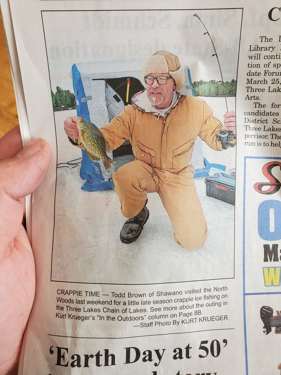 brandon_baseman's tweet photo. @RobbinsSurfaces seen this guy in the paper today in Three Lakes! https://t.co/XYvMssuok2