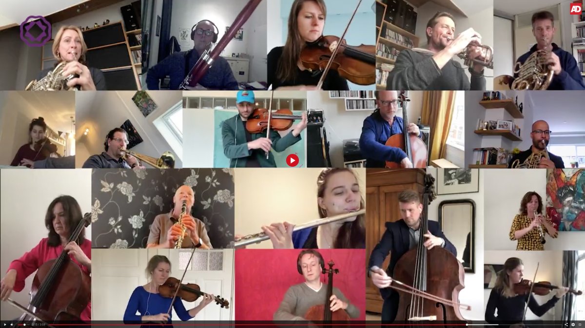 bbuizer's tweet photo. Musici van het Rotterdams Philharmonisch - waaronder onze zoon Pierre Buizer (#hoorn) - steken hart onder de riem met bijzonder #videoconcert. Zij speelden hun deel thuis in. Geweldig mooi en knap uitgevoerd en uitgezonden!
https://t.co/kw7JHpq4XH @rdamphil #coronavirus #COVID19 https://t.co/yLURhN2rBu