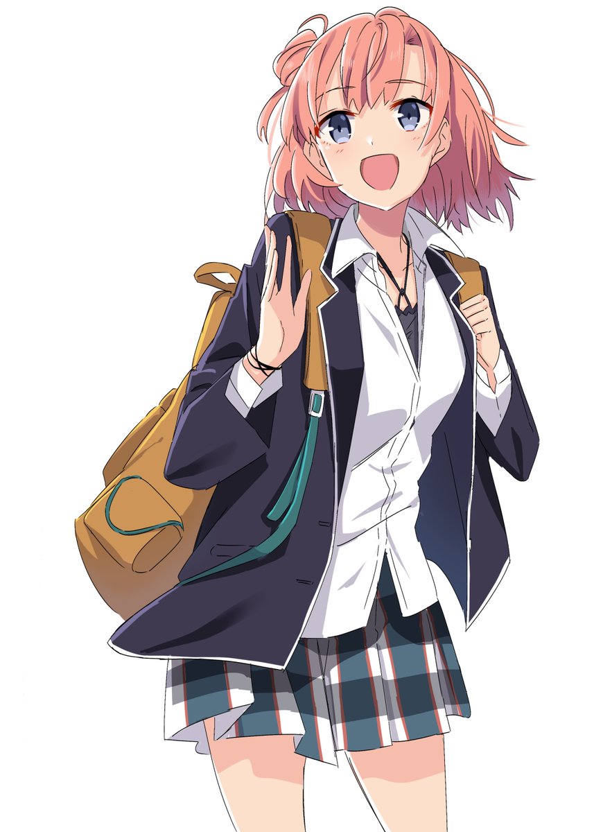 yuigahama yui 1girl solo sobu high school uniform school uniform jacket skirt bag  illustration images