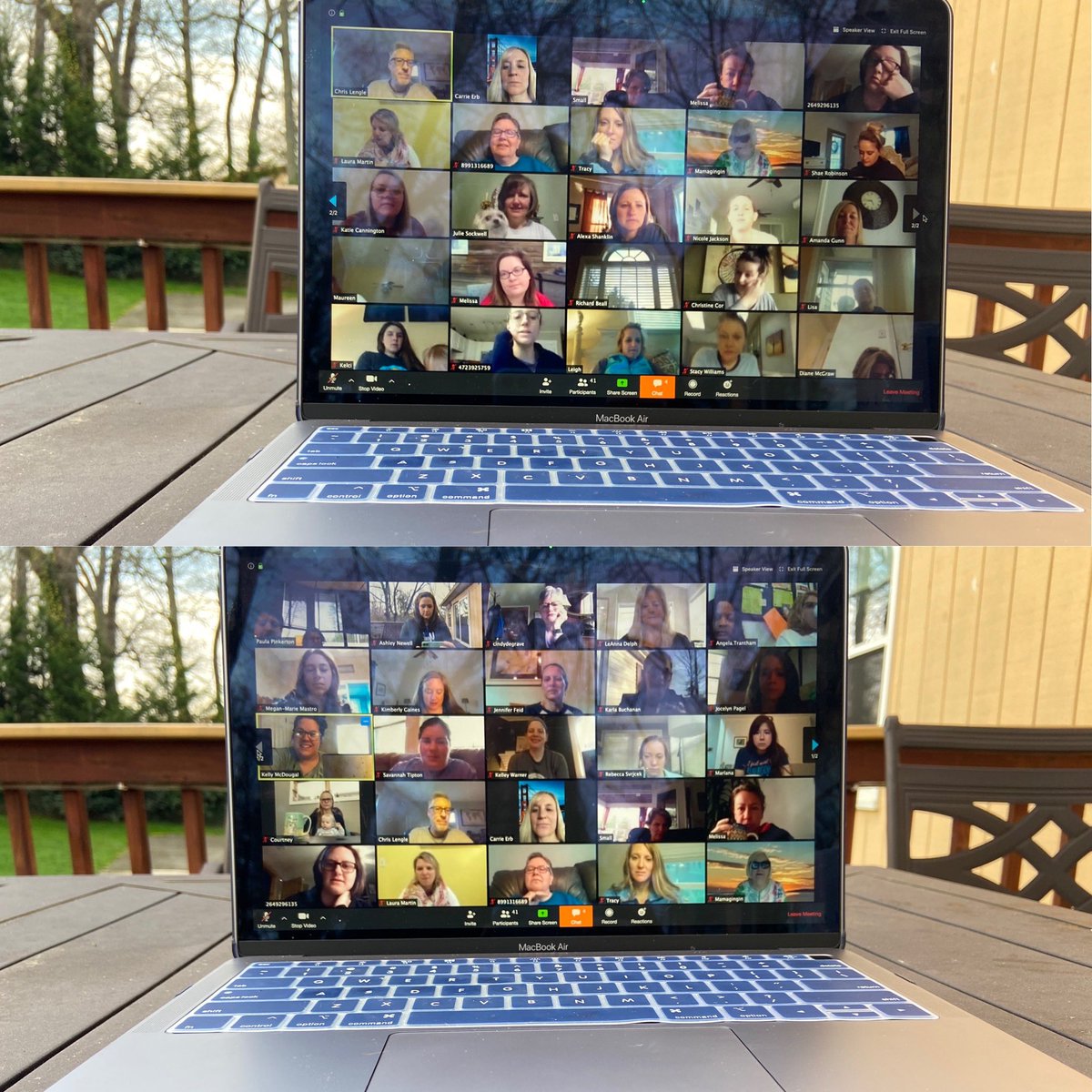 TeachMrsNewell's tweet photo. Today’s #virtualteaching growth was video conferencing. I went from never having used @zoom_us to being in 2 calls &amp; hosting one w/ 7 year olds all in 1 day. In case you wonder what it’s like video conferencing with 50 teachers, it’s absolutely awesome! #teamworkmakesthedreamwork https://t.co/ustKv7RLcv