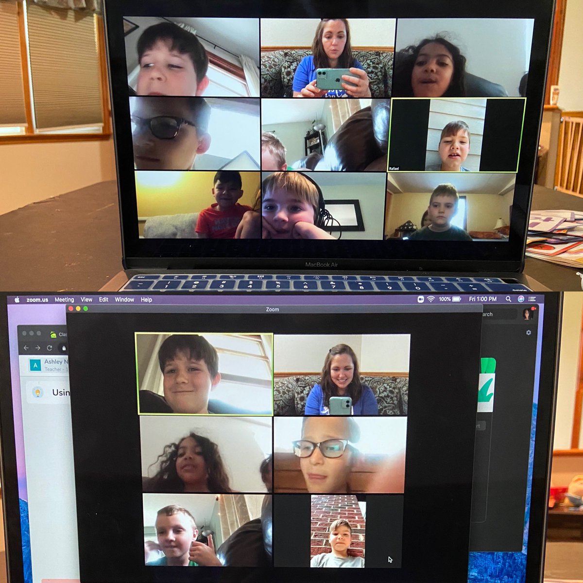 TeachMrsNewell's tweet photo. Today’s #virtualteaching growth was video conferencing. I went from never having used @zoom_us to being in 2 calls &amp; hosting one w/ 7 year olds all in 1 day. In case you wonder what it’s like video conferencing with 50 teachers, it’s absolutely awesome! #teamworkmakesthedreamwork https://t.co/ustKv7RLcv