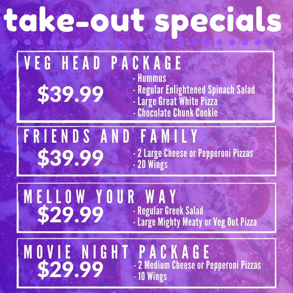 mellowWS's tweet image. New take out specials!!