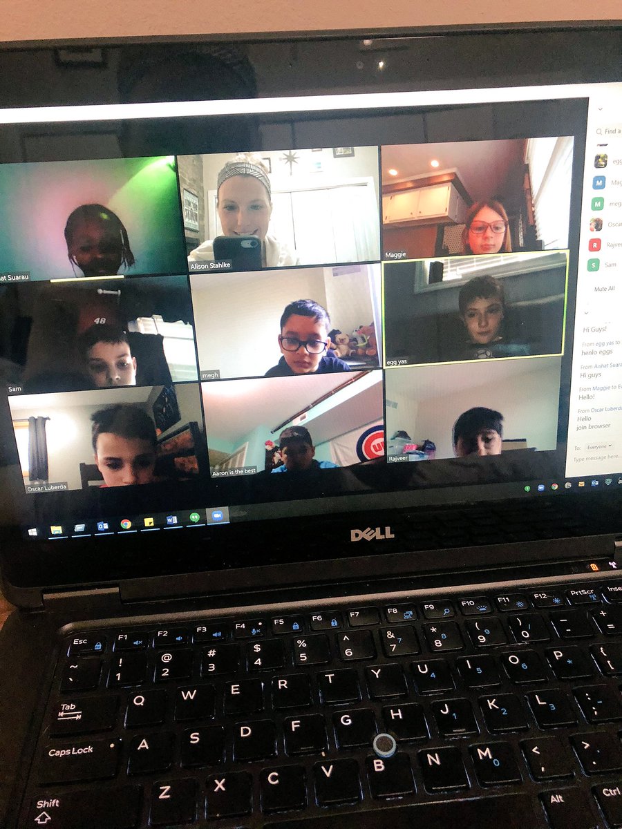 AliElfessiD54's tweet photo. Virtual Learning Day 3:
Host a “Virtual Spring Fling” via Zoom. Couldn’t get everyone logged on, but we’ll try again. It was great to see some student faces- we miss them!! #54StepsUp #ILSchoolsStepUp #BetterTogether https://t.co/swKJ1rgqte
