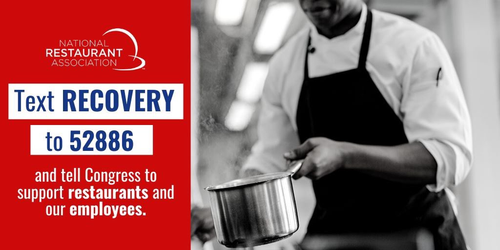 Let your voice be heard! Tell Congress that now is the time to support restaurants and our employees. 

Text RECOVERY to 52886 and learn more here: actnow.io/recovery. #RestaurantRecovery