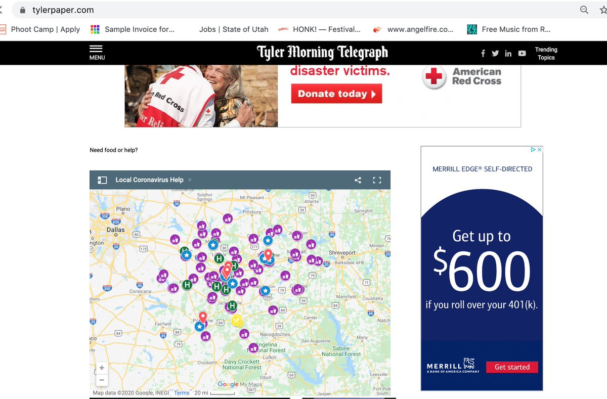 SmillerPhoto's tweet image. Share our map of free food, hospitals and social services. It's the top story when you go to Tylerpaper.com